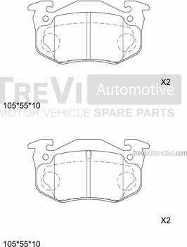 Trevi Automotive PF1599 - Bremžu uzliku kompl., Disku bremzes autodraugiem.lv