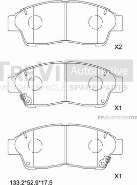 Trevi Automotive PF1594 - Bremžu uzliku kompl., Disku bremzes autodraugiem.lv