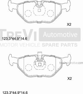 Trevi Automotive PF1591 - Bremžu uzliku kompl., Disku bremzes autodraugiem.lv