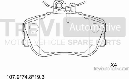 Trevi Automotive PF1592 - Bremžu uzliku kompl., Disku bremzes autodraugiem.lv