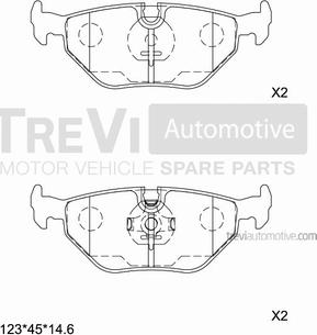 Trevi Automotive PF1549 - Bremžu uzliku kompl., Disku bremzes autodraugiem.lv