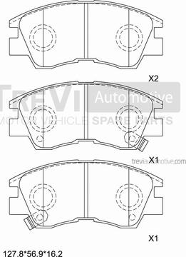 Trevi Automotive PF1545 - Bremžu uzliku kompl., Disku bremzes autodraugiem.lv