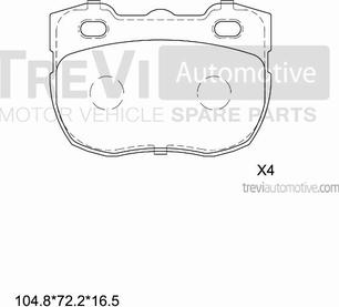 Trevi Automotive PF1540 - Bremžu uzliku kompl., Disku bremzes autodraugiem.lv