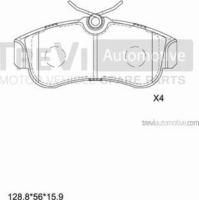 Trevi Automotive PF1555 - Bremžu uzliku kompl., Disku bremzes autodraugiem.lv