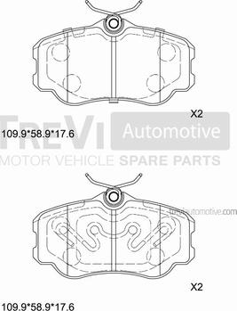 Trevi Automotive PF1553 - Bremžu uzliku kompl., Disku bremzes autodraugiem.lv