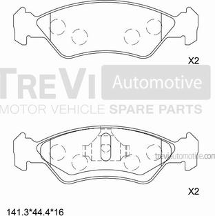 Trevi Automotive PF1552 - Bremžu uzliku kompl., Disku bremzes autodraugiem.lv