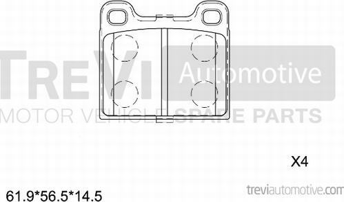 Trevi Automotive PF1566 - Bremžu uzliku kompl., Disku bremzes autodraugiem.lv