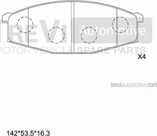 Trevi Automotive PF1560 - Bremžu uzliku kompl., Disku bremzes autodraugiem.lv