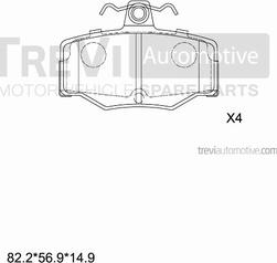 Trevi Automotive PF1567 - Bremžu uzliku kompl., Disku bremzes autodraugiem.lv