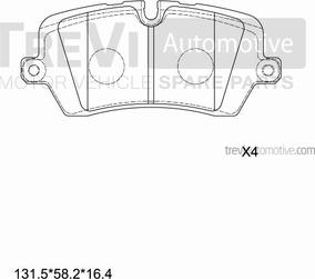 Trevi Automotive PF1509 - Bremžu uzliku kompl., Disku bremzes autodraugiem.lv