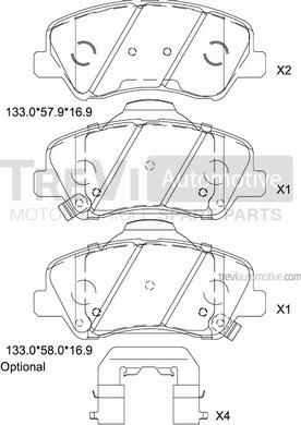 Trevi Automotive PF1506 - Bremžu uzliku kompl., Disku bremzes autodraugiem.lv