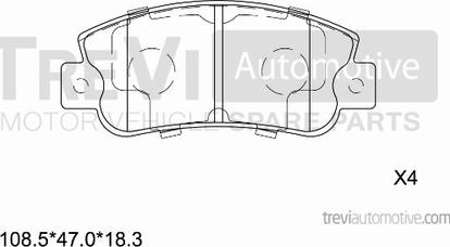 Trevi Automotive PF1500 - Bremžu uzliku kompl., Disku bremzes autodraugiem.lv