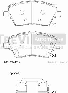 Trevi Automotive PF1501 - Bremžu uzliku kompl., Disku bremzes autodraugiem.lv