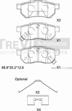 Trevi Automotive PF1519 - Bremžu uzliku kompl., Disku bremzes autodraugiem.lv