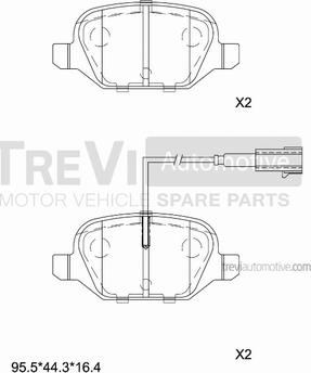 Trevi Automotive PF1514 - Bremžu uzliku kompl., Disku bremzes autodraugiem.lv