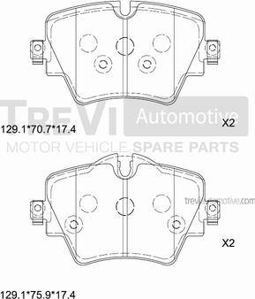 Trevi Automotive PF1513 - Bremžu uzliku kompl., Disku bremzes autodraugiem.lv