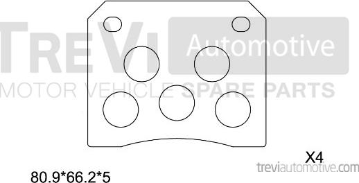 Trevi Automotive PF1587 - Bremžu uzliku kompl., Disku bremzes autodraugiem.lv