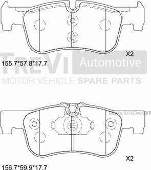 Trevi Automotive PF1531 - Bremžu uzliku kompl., Disku bremzes autodraugiem.lv