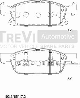 Trevi Automotive PF1537 - Bremžu uzliku kompl., Disku bremzes autodraugiem.lv