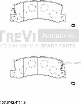 Trevi Automotive PF1524 - Bremžu uzliku kompl., Disku bremzes autodraugiem.lv