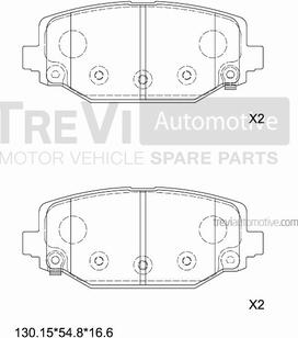 Trevi Automotive PF1523 - Bremžu uzliku kompl., Disku bremzes autodraugiem.lv