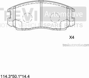 Trevi Automotive PF1574 - Bremžu uzliku kompl., Disku bremzes autodraugiem.lv