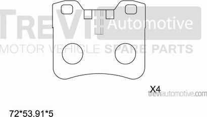 Trevi Automotive PF1572 - Bremžu uzliku kompl., Disku bremzes autodraugiem.lv