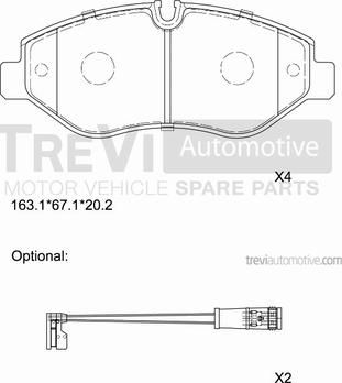 Trevi Automotive PF1659 - Bremžu uzliku kompl., Disku bremzes autodraugiem.lv