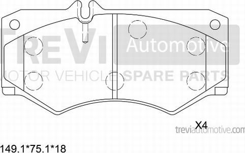 Trevi Automotive PF1655 - Bremžu uzliku kompl., Disku bremzes autodraugiem.lv