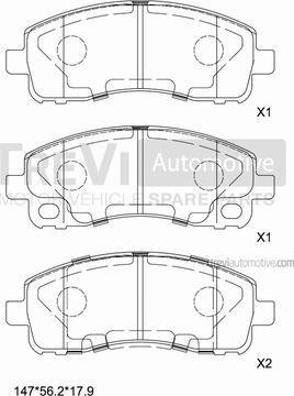 Trevi Automotive PF1666 - Bremžu uzliku kompl., Disku bremzes autodraugiem.lv