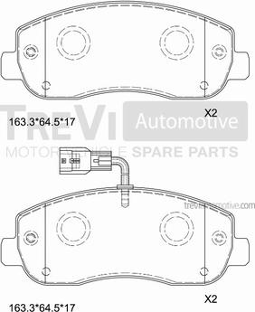 Trevi Automotive PF1667 - Bremžu uzliku kompl., Disku bremzes autodraugiem.lv