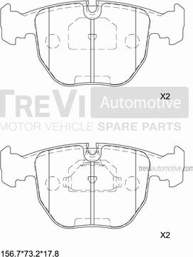 Trevi Automotive PF1615 - Bremžu uzliku kompl., Disku bremzes autodraugiem.lv