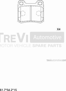 Trevi Automotive PF1611 - Bremžu uzliku kompl., Disku bremzes autodraugiem.lv