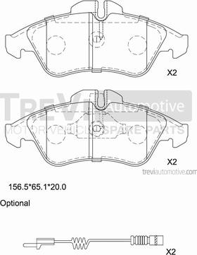 Trevi Automotive PF1618 - Bremžu uzliku kompl., Disku bremzes autodraugiem.lv