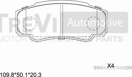 Trevi Automotive PF1630 - Bremžu uzliku kompl., Disku bremzes autodraugiem.lv