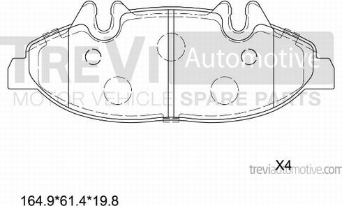 Trevi Automotive PF1631 - Bremžu uzliku kompl., Disku bremzes autodraugiem.lv