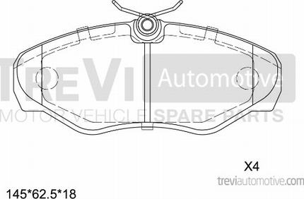 Trevi Automotive PF1633 - Bremžu uzliku kompl., Disku bremzes autodraugiem.lv