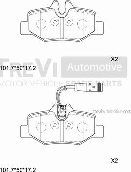 Trevi Automotive PF1632 - Bremžu uzliku kompl., Disku bremzes autodraugiem.lv