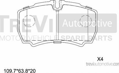 Trevi Automotive PF1624 - Bremžu uzliku kompl., Disku bremzes autodraugiem.lv