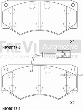 Trevi Automotive PF1675 - Bremžu uzliku kompl., Disku bremzes autodraugiem.lv