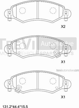 Trevi Automotive PF1099 - Bremžu uzliku kompl., Disku bremzes autodraugiem.lv