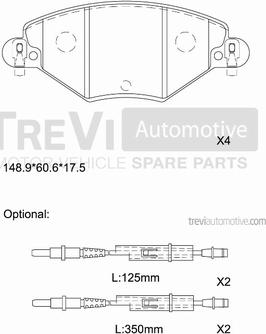 Trevi Automotive PF1090 - Bremžu uzliku kompl., Disku bremzes autodraugiem.lv