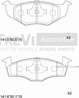 Trevi Automotive PF1049 - Bremžu uzliku kompl., Disku bremzes autodraugiem.lv