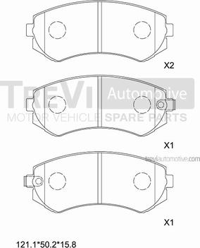 Trevi Automotive PF1044 - Bremžu uzliku kompl., Disku bremzes autodraugiem.lv