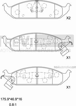 Trevi Automotive PF1045 - Bremžu uzliku kompl., Disku bremzes autodraugiem.lv