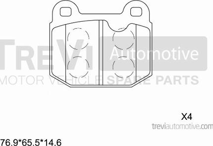 Trevi Automotive PF1048 - Bremžu uzliku kompl., Disku bremzes autodraugiem.lv