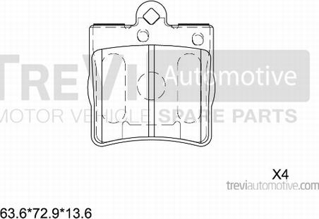 Trevi Automotive PF1059 - Bremžu uzliku kompl., Disku bremzes autodraugiem.lv