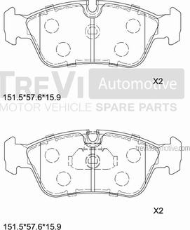 Trevi Automotive PF1055 - Bremžu uzliku kompl., Disku bremzes autodraugiem.lv