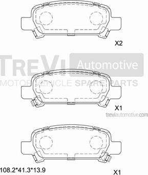 Trevi Automotive PF1069 - Bremžu uzliku kompl., Disku bremzes autodraugiem.lv