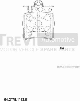 Trevi Automotive PF1064 - Bremžu uzliku kompl., Disku bremzes autodraugiem.lv